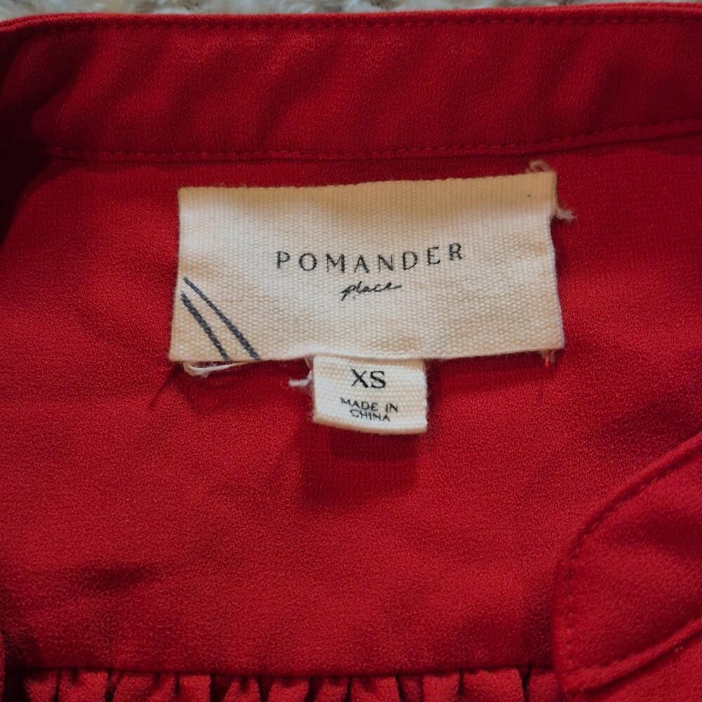 TUCKERNUCK Pomander Place Kensie Crepe Dress Women XS Red Swing Mini V Neck Tier - Picture 7 of 7